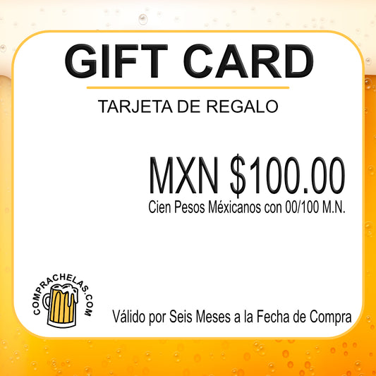 Tarjeta de Regalo de CompraChelas.com y CompraTequila.com