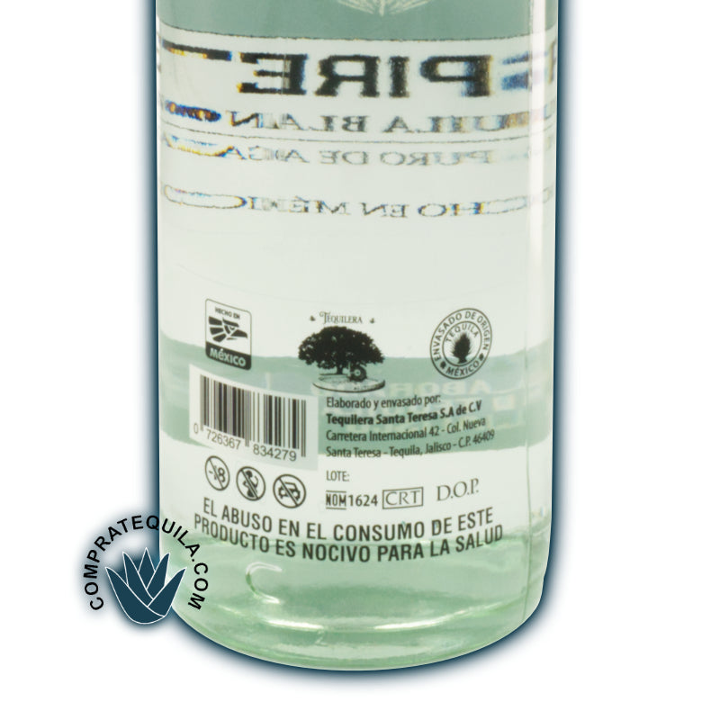 Pispireto Tequila: The authentic flavor of 100% pure agave white tequila from Tequila Jalisco - 40% Alc. Vol. Enjoy it in a 1 lt bottle made by Tequilera Santa Teresa!